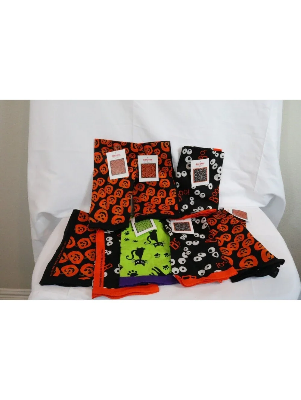8 Assorted Halloween Bandanas